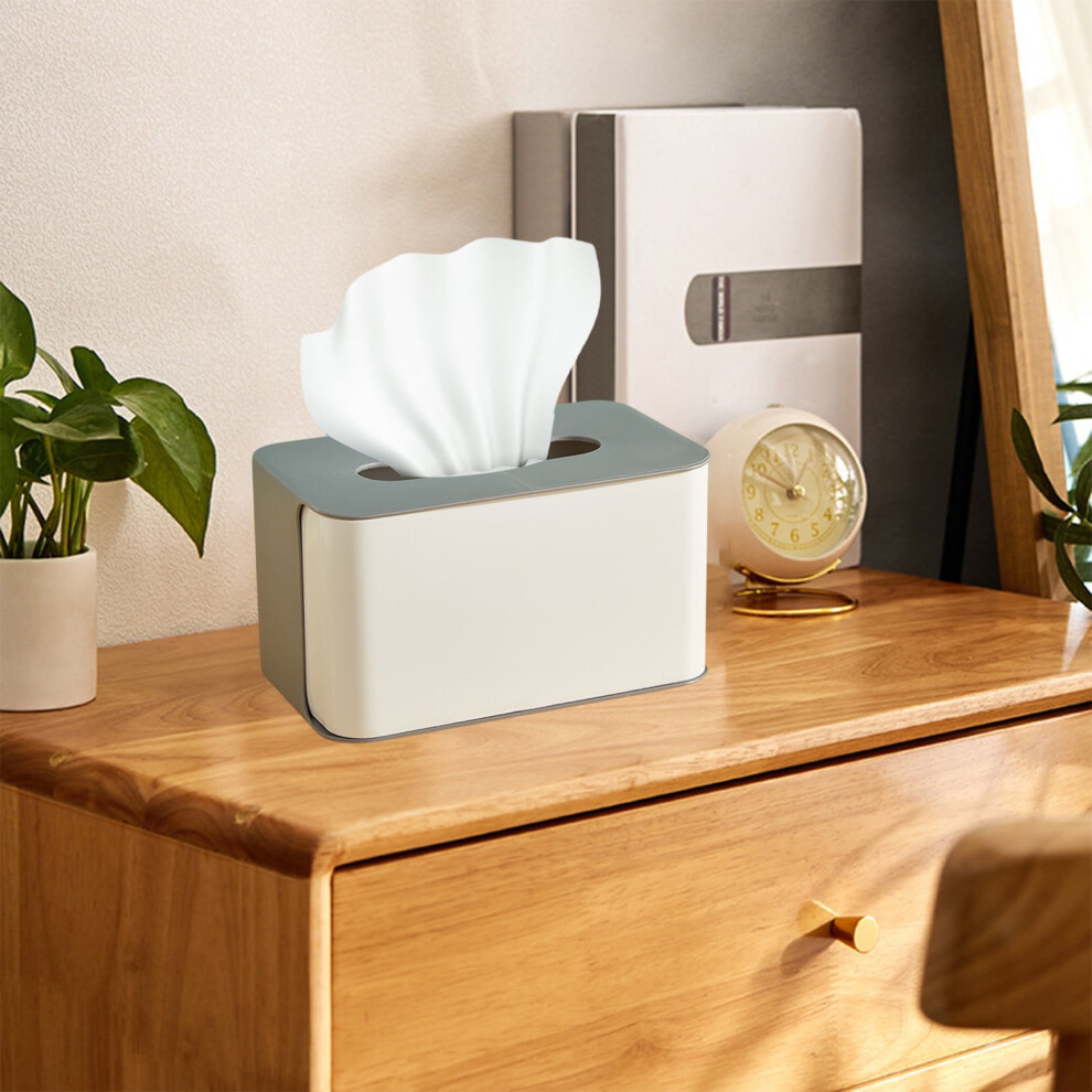 Rectangular Gray Plastic Tissue Box