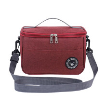 Sac à lunch rouge en tissu Oxford avec isolation en aluminium
