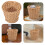 Beige kudottu rottinkiroskakori 20 cm 1