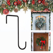 Support de couronne en métal pour porte d'entrée – Noir, 15,5 x 8,3 cm