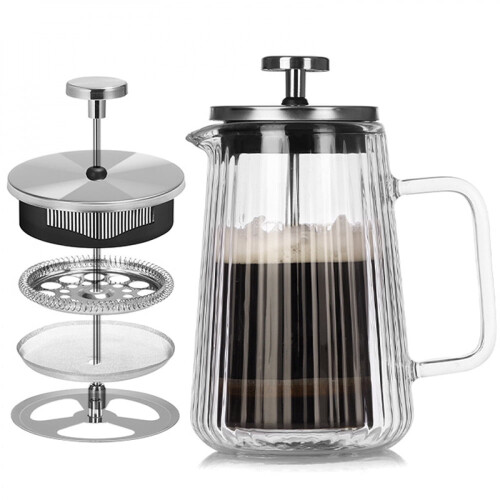 Preas Francach Gloine Borosilicate Dúbailte-Bhalla 22oz 1