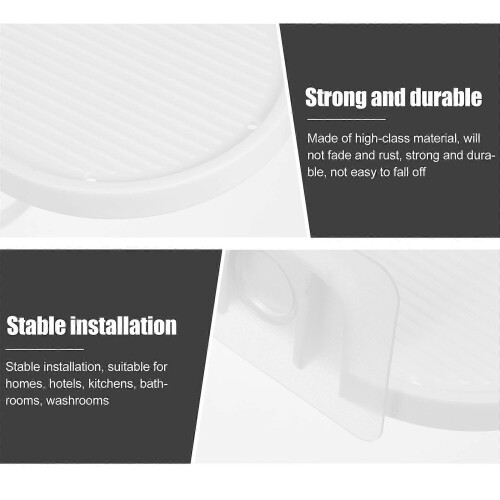 Nail Free Bathroom Storage Rack Plastic Shelf for Home 8Sets 2