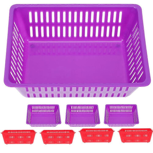Storage Baskets Plastic Coin Storage Baskets Red 8Pcs 1