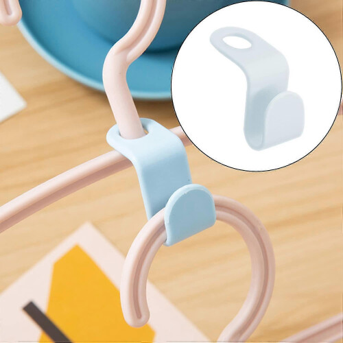 Clothes Hanger Connector Hooks, Blue Plastic Clothes-rack Hook Coat Hanger 2