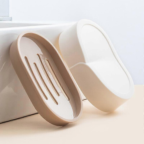 Bathroom soap storage rack, plastic drain soap box, soap holder, brown 2
