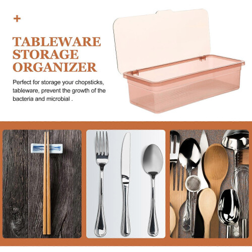 Chopsticks Drain Storage Box Plastic Organizer for Kitchen Tableware Storage 2