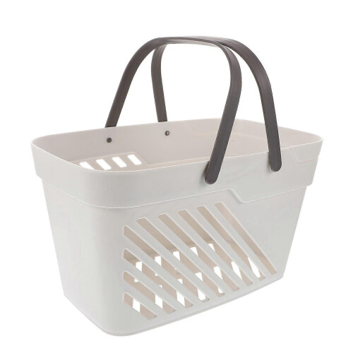 1pc Bathroom Storage Basket Plastic Rectangular Organizing Basket with Handle 1