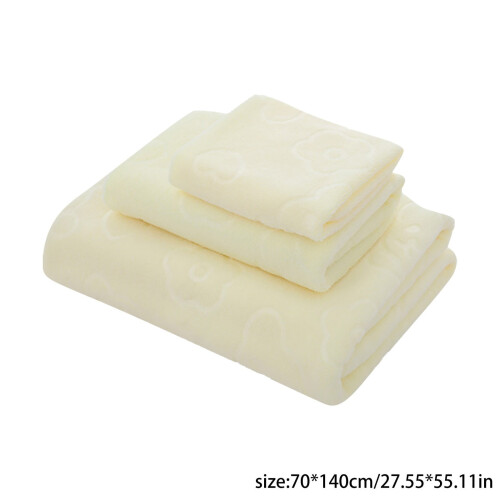 Bathroom Towel Set Blue Solid Color 3 Sizes 2