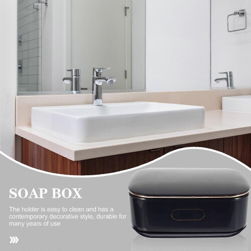 Plastic Soap Holder Practical Soap Box for Bathroom Storage with Lid 2