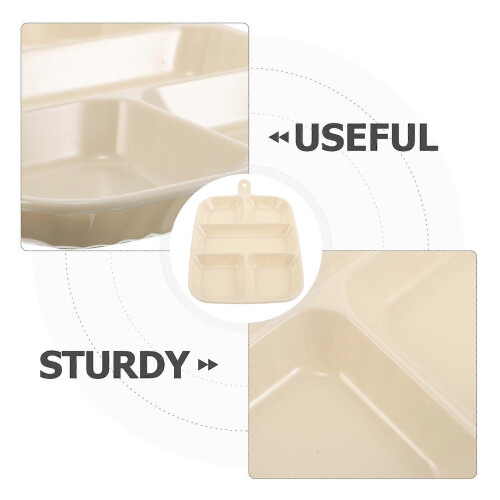 Multi-Compartment Food Tray Kitchen Storage Organizer 3Pcs Plastic Tray 2