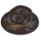 Unique Distressed Paint Jazz Cap With Feather Detail-brown 1