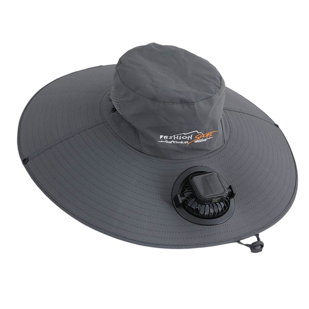 Lightweight Solar Sun Hat With Built In Fan Solar Usb-Dark Grey 7754003798589