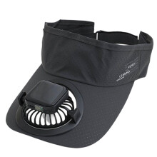 Sun Protection Cooling Fan Cap With Solar and Usb-Dark Grey