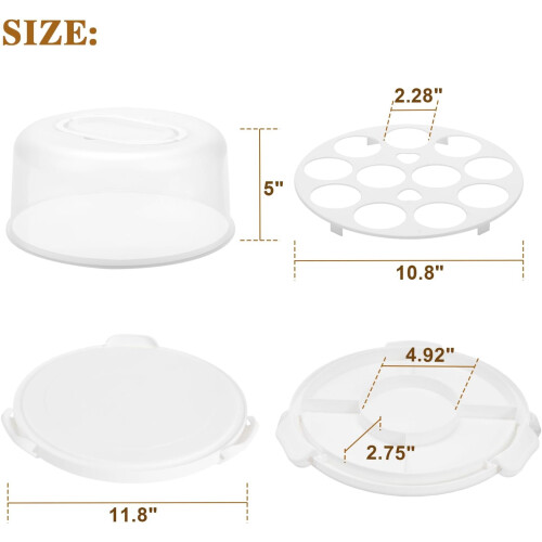 Boîte à gâteau ronde de 25 cm avec couvercle en forme de dôme transparent 1