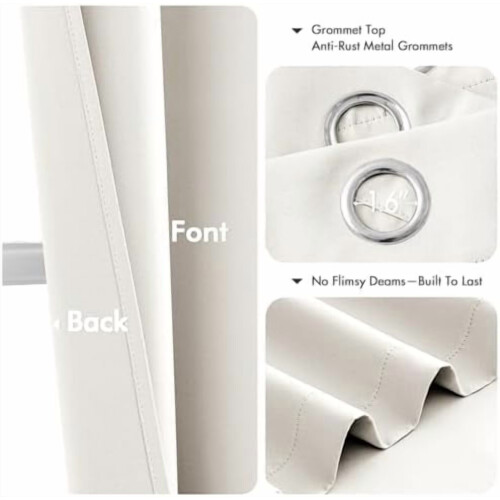 Ivory Blackout Curtains 40x90in Pair 2