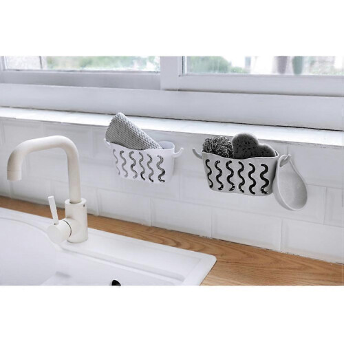 Suction Cup Kitchen Storage Basket Plastic Hanging Organizer for Storage 1