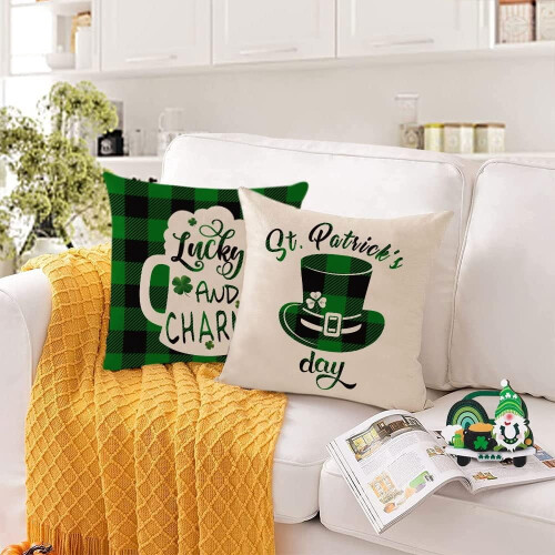 Housses de coussin pour la Saint-Patrick 18x18, ensemble de trèfles verts 2