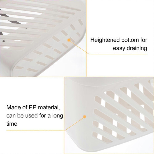 Bathroom Storage Basket Rectangular Plastic Basket for Storage 1Pcs with Handle 2