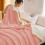 Flanell-Fleecedecke, rosa, doppellagig, warm. 4