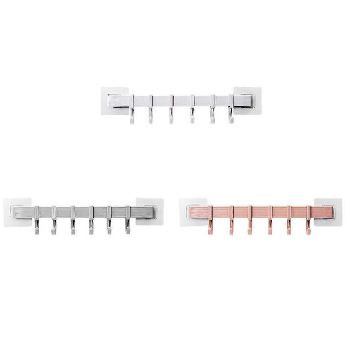 Self 6 Wall Hooks Rack Plastic Bathroom Door Hooks Rack Kitchen No Drill Organizer 2