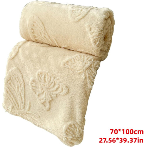 Plaid jacquard papillon beige 150 x 100 cm 2