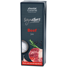 Essential Cuisine Signature Beef Jus - Superior Taste, Rich & Meaty Flavour - Gluten Free - Ideal for Pro Chefs - 1 Litre