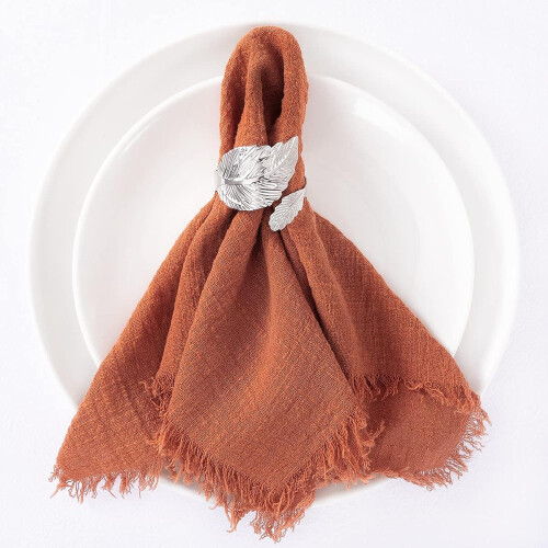 Serviettes en coton faites main avec franges, lot de 8 1