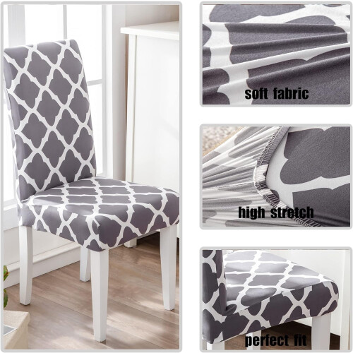 Huse de scaun elastice gri, set de 4, lavabile 1