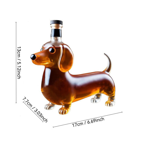 Dackel-Whiskykaraffe, 3D-gravierte Hundeform 2