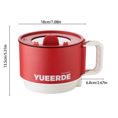 Portable Mini Rice Cooker Compact Hot Pot 1.5L 2