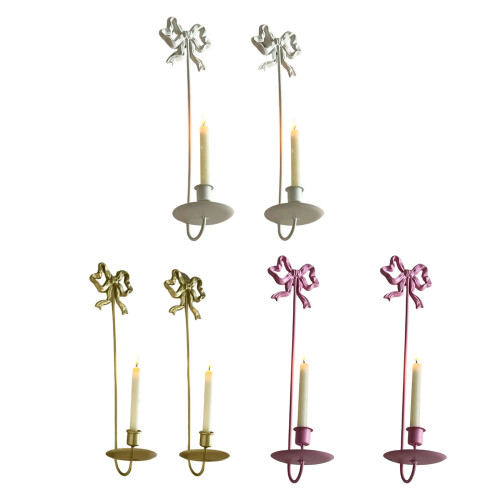 2Pcs Wall Mount Candle Holders Modern Wall Candle Sconces-Gold 2