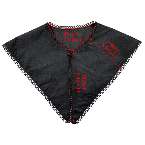 White Detachable Collar Half Shirt Accessory Elegant Lace-Black 2