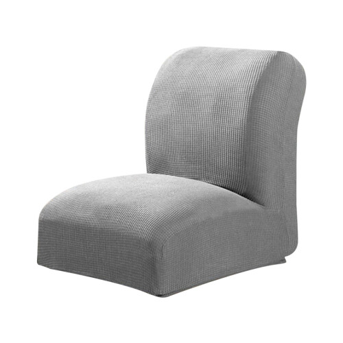 Housse de fauteuil sans accoudoirs en jacquard de polyester gris clair 1