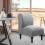 Housse de fauteuil sans accoudoirs en jacquard de polyester gris clair 5