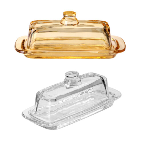 Glass Storage Container Lid Included Elegant Size Tray-amber 1
