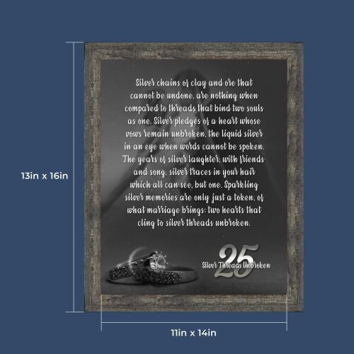 Silver Anniversary Frame 13x16 in – Holds 11x14 Print 1