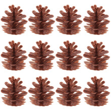 Light Brown Plastic Pine Cones Christmas Decor 50 pcs