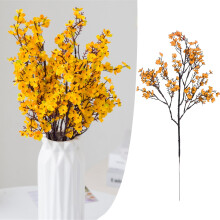 Buquê artificial de Gypsophila amarela (12 peças)