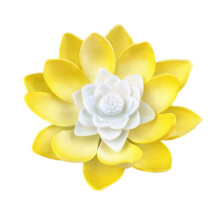 LED-Harzblumenleuchte, 15 cm, Gelb