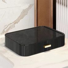 Organisateur de tiroir cosmétique noir empilable, PET sans BPA