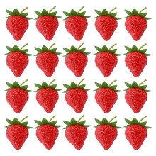 20 piezas de fresas artificiales, fruta falsa, accesorios de fotografía, adornos para gabinetes de cocina y hogar, tamaño pequeño