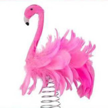 Flamingo Christmas Tree Topper Pink Feather 1pc