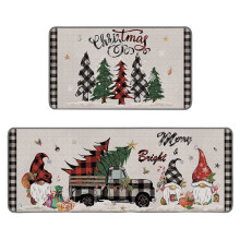 Samt-Weihnachtsteppich-Set (2er-Set) für festliche Heimdekoration