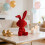 Figurine de lapin de Pâques assis floqué 13,5 x 34 cm 5