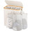 Panier à linge beige 145L à 3 compartiments avec couvercle 2
