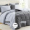 Grijze gewatteerde dekbedset (queensize, 3-delig) 2
