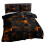 Geometric Orange Black Twin Comforter Set 3-Piece 2