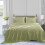 Ensemble de draps en satin vert sauge pour lit simple, 3 pièces 3