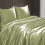 Ensemble de draps en satin vert sauge pour lit simple, 3 pièces 4