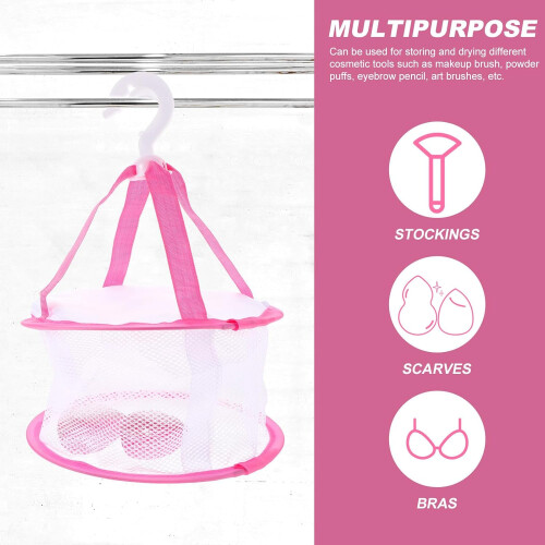 1pcs Flat Drying Net Drying Basket Pink Cloth Professional Hanging Dryer Suitable 2
